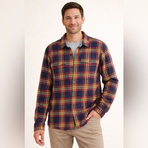 Toad&Co Organic Cotton Plaid Flannel Shirt Jacket XL – Lined Button Up Shacket